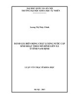 đánh giá biến động chất lượng nước cấp sinh hoạt theo mô hình liên xã ở tỉnh nam định   luận văn ths. khoa học môi trường và bảo vệ môi trường
