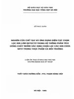 nghiên cứu chế tạo và ứng dụng điện cực chọn lọc ion làm detector trong hệ thống phân tích dòng chảy nhằm xác định chọn lọc các ion chứa nitơ trong thực phẩm và môi trường