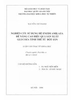 nghiên cứu sử dụng hệ enzim amilaza để nâng cao hiệu quả sản xuất glucoza tinh thể từ bột sắn