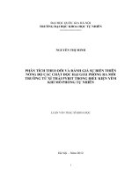 phân tích theo dõi và đánh giá sự biến thiên nồng độ các chất độc hại giải phóng ra môi trường từ xỉ thải pyrit trong điều kiện yếm khí mô phỏng tự nhiên