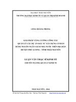 giải pháp tăng cường công tác quản lý các dự án đầu tư xây dựng cơ bản bằng nguồn ngân sách nhà nước trên địa bàn huyện phú lương - tỉnh thái nguyên
