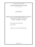 nghiên cứu nguy cơ phơi nhiễm chì (pb) qua đường ăn, uống đối với sức khỏe người dân tại văn môn - yên phong - bắc ninh