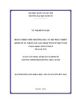 hoàn thiện môi trường đầu tư để phát triển kinh tế tư nhân sau gia nhập wto ở việt nam