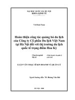 hoàn thiện công tác quảng bá du lịch của công ty cổ phần du lịch việt nam tại hà nội đối với thị trường du lịch quốc tế trọng điểm hoa kỳ