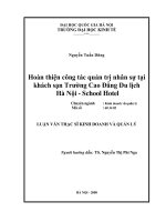 hoàn thiện công tác quản trị nhân sự tại khách sạn trường cao đẳng du lịch hà nội - school hotel