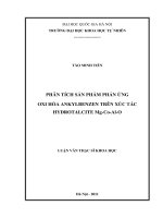 phân tích sản phẩm phản ứng oxi hóa ankylbenzen trên xúc tác hydrotalcite mg-co-al-o