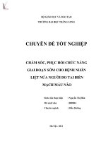 chăm sóc phục hồi chức năng giai đoạn sớm cho bệnh nhân liệt nửa người do tai biến mạch máu não