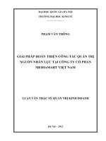 giải pháp hoàn thiện công tác quản trị nguồn nhân lực tại công ty cổ phần mediamart việt nam