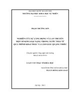 nghiên cứu sự lắng đọng và lan truyền một số kim loại nặng trong nước thải từ quá trình khai thác và làm giàu quặng thiếc