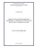 nghiên cứu tổng hợp gốm akermanite 2cao.mgo.2sio2 và ảnh hưởng của oxit tio2, zro2 đến cấu trúc và tính chất của gốm