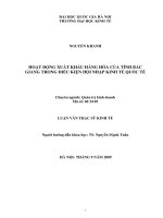 hoạt động xuất khẩu hàng hóa của tỉnh bắc giang trong điều kiện hội nhập kinh tế quốc tế