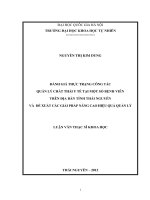 đánh giá thực trạng công tác quản lý chất thải y tế tại một số bệnh viện trên địa bàn tỉnh thái nguyên và đề xuất các giải pháp nâng cao hiệu quả quản lý