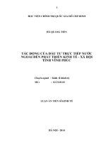 tác động của đầu tư trực tiếp nước ngoài đến phát triển kinh tế - xã hội tỉnh vĩnh phúc (tt)