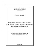 hoạt động thanh tra việc quản lý, sử dụng vốn, tài sản nhà nước tại một số tập đoàn kinh tế nhà nước
