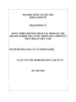 hoàn thiện phương pháp xác định giá trị doanh nghiệp nhà nước trong quá trình cổ phần hoá ở việt nam