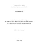 nghiên cứu một số đặc điểm sinh học, đa hình di truyền và tính kháng với hóa chất diệt côn trùng của nhóm loài anopheles leucosphyrus ở việt nam