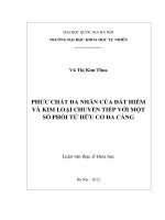 phức chất đa nhân của đất hiếm và kim loại chuyển tiếp với một số phối tử hữu cơ đa càng