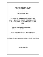 giải pháp marketing mix cho các doanh nghiệp kinh doanh lữ hành quốc tế trên địa bàn hà nội