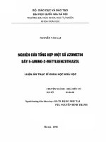 nghiên cứu tổng hợp một số azometin dãy 5-amino-2-metylbenzothiazol