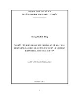 nghiên cứu hiện trạng môi trường và đề xuất giải pháp nâng cao hiệu quả công tác quản lý mỏ than khánh hòa, tỉnh thái nguyên
