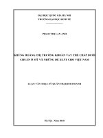 khủng hoảng thị trường khoản vay thế chấp dưới chuẩn ở mỹ và những đề xuất cho việt nam