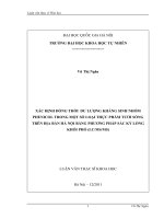 xác định đồng thời dư lượng kháng sinh nhóm phenicol trong một số loại thực phẩm tươi sống trên địa bàn hà nội bằng phương pháp sắc ký lỏng khối phổ
