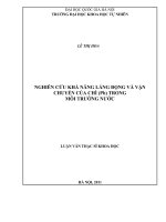 nghiên cứu khả năng lắng đọng và vận chuyển của chì ( pb) trong môi trường nước