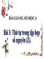 bài giảng số học 6 chương 2 bài 3 thứ tự trong tập hợp các số nguyên