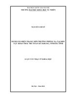 đánh giá hiện trạng môi trường phóng xạ tại khu vực khai thác mỏ titan kỳ khang, tỉnh hà tĩnh