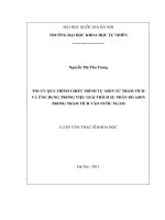 tối ưu quy trình chiết trình tự asen từ trầm tích và ứng dụng trong việc giải thích sự phân bố asen trong trầm tích vào nước ngầm