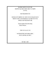 đánh giá ô nhiễm các chất cơ clo mạch ngắn trong nước cấp sinh hoạt tại một số vùng thuộc nội thành hà nội