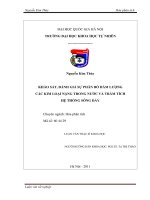 khảo sát, đánh giá sự phân bố hàm lượng các kim loại nặng trong nước và trầm tích hệ thống sông đáy