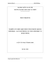 nghiên cứu điều kiện phân tích thuốc kháng sinh họ p - lactam trong các mẫu sinh học và dược phẩm