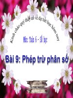 bài giảng số học 6 chương 3 bài 9 phép trừ phân số