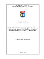 nghiên cứu khả năng hấp phụ một số ion kim loại nặng cr3+, ni2+, cu2+, zn2+ bằng bã mía sau khi đã biến tính và thử nghiệm xử lý môi trường