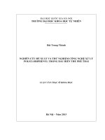 nghiên cứu đề xuất và thử nghiệm công nghệ xử lý policlobiphenyl trong dầu biến thế phế thải