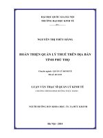 hoàn thiện quản lý thuế trên địa bàn tỉnh phú thọ