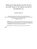đanh gia ky năng dư bao mưa lơn cho khu vực miên trung va tây nguyên cua môt sô mô hinh khu vưc  luận văn ths. khoa học khí quyển và khí tượng ttt