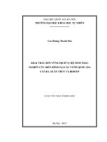 khai thác bền vững dịch vụ hệ sinh thái nghiên cứu điển hình tại các vườn quốc gia cát bà, xuân thủy và bidoup