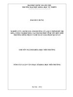 nghiên cứu, đánh giá ảnh hưởng của quá trình đô thị hóa, công nghiệp hóa tại thành phố vĩnh yên đến môi trường sông phan và đề xuất các giải pháp quản lý