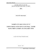nghiên cứu khả năng xử lý amoni trong nước bằng nano mno2 - feooh mang trên laterit (đá ong) biến tính