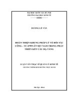 hoàn thiện khung pháp lý về đối tác công – tư (ppp) ở việt nam trong phát triển kết cấu hạ tầng