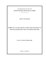 nghiên cứu các đặc trưng và khả năng ứng dụng trong dược hóa của một số loại bentonit việt nam