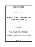 hoàn thiện quản lý an toàn trong lĩnh vực khai thác mặt đất của vietnam airlines