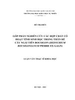 góp phần nghiên cứu các hợp chất có hoạt tính sinh học trong thân rễ cây ngải tiên bousigon (hedychium bousigonianum pierre ex gagn