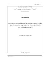 nghiên cứu phát triển chỉ thị phân tử liên quan đến khả năng chống chịu nhiệt độ và ẩm độ cao của tằm dâu bombyx mori l