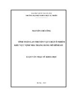 tính toán lan truyền vật chất ô nhiễm khu vực vịnh nha trang bằng mô hình số