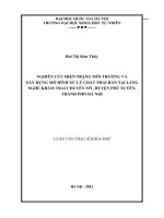 nghiên cứu hiện trạng môi trường và xây dựng mô hình xử lý chất thải rắn tại làng nghề khảm trai chuyên mỹ, huyện phú xuyên, thành phố hà nội
