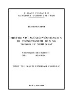 Phát triển đội ngũ giáo viên trung học phổ thông thành phố đà nẵng trong bối cảnh hiện nay (tt)
