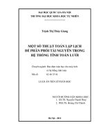 một số thuật toán lập lịch để phân phối tài nguyên trong hệ thống tính toán lưới
